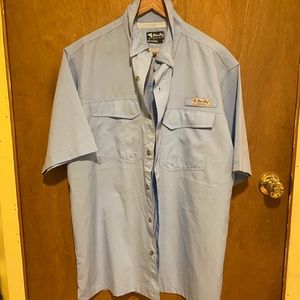 Bimini bay short sleeve fishing shirt blue medium